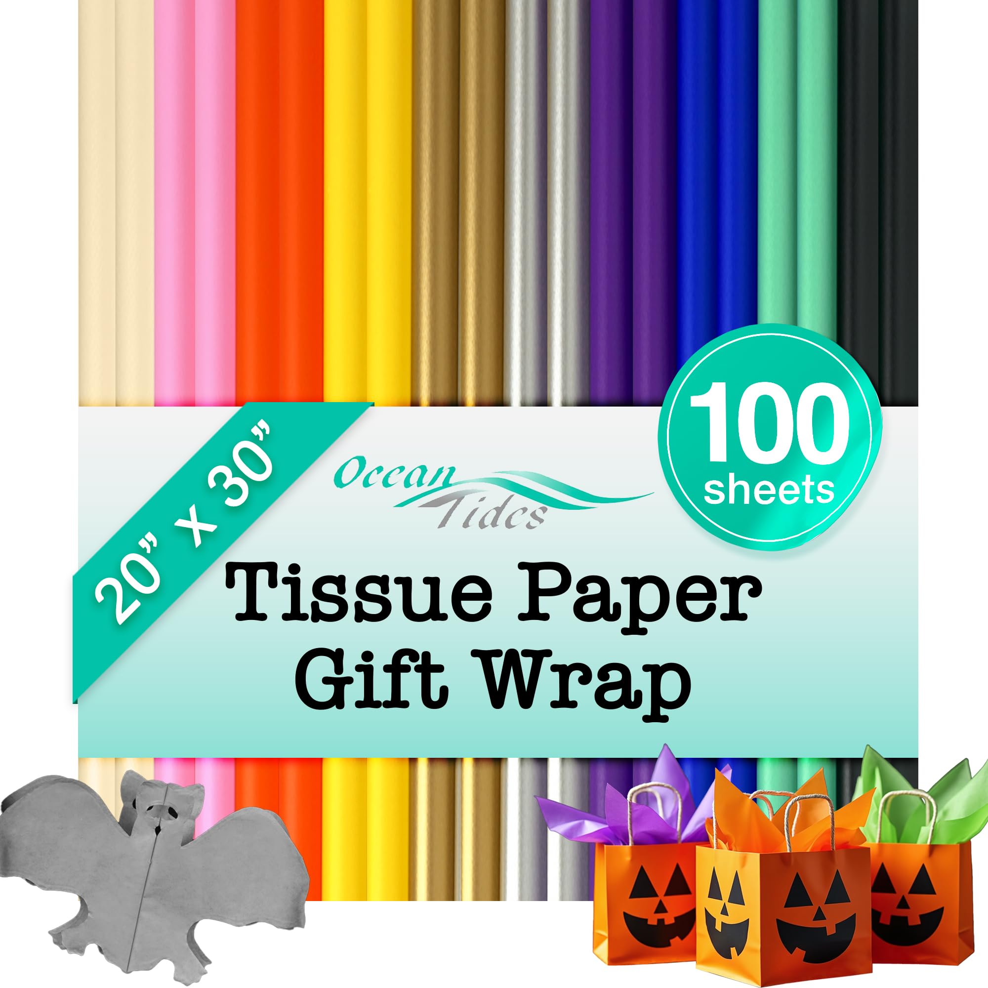 100-Sheet Assorted Large Tissue Paper Pack