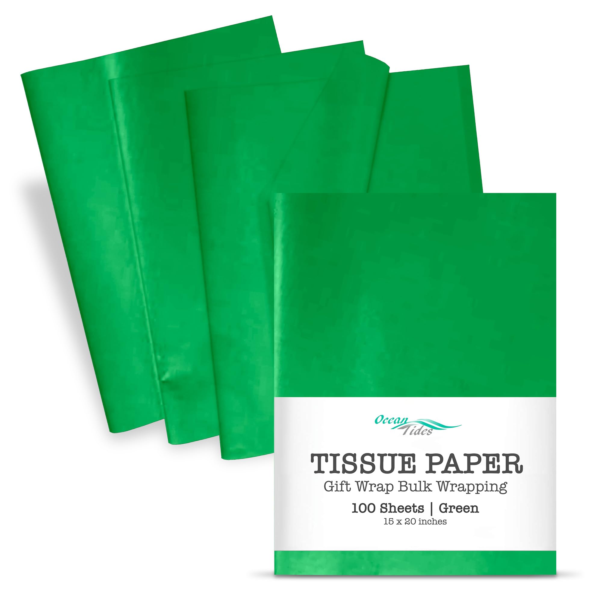 100-Sheet Green Gift Tissue Paper Bulk