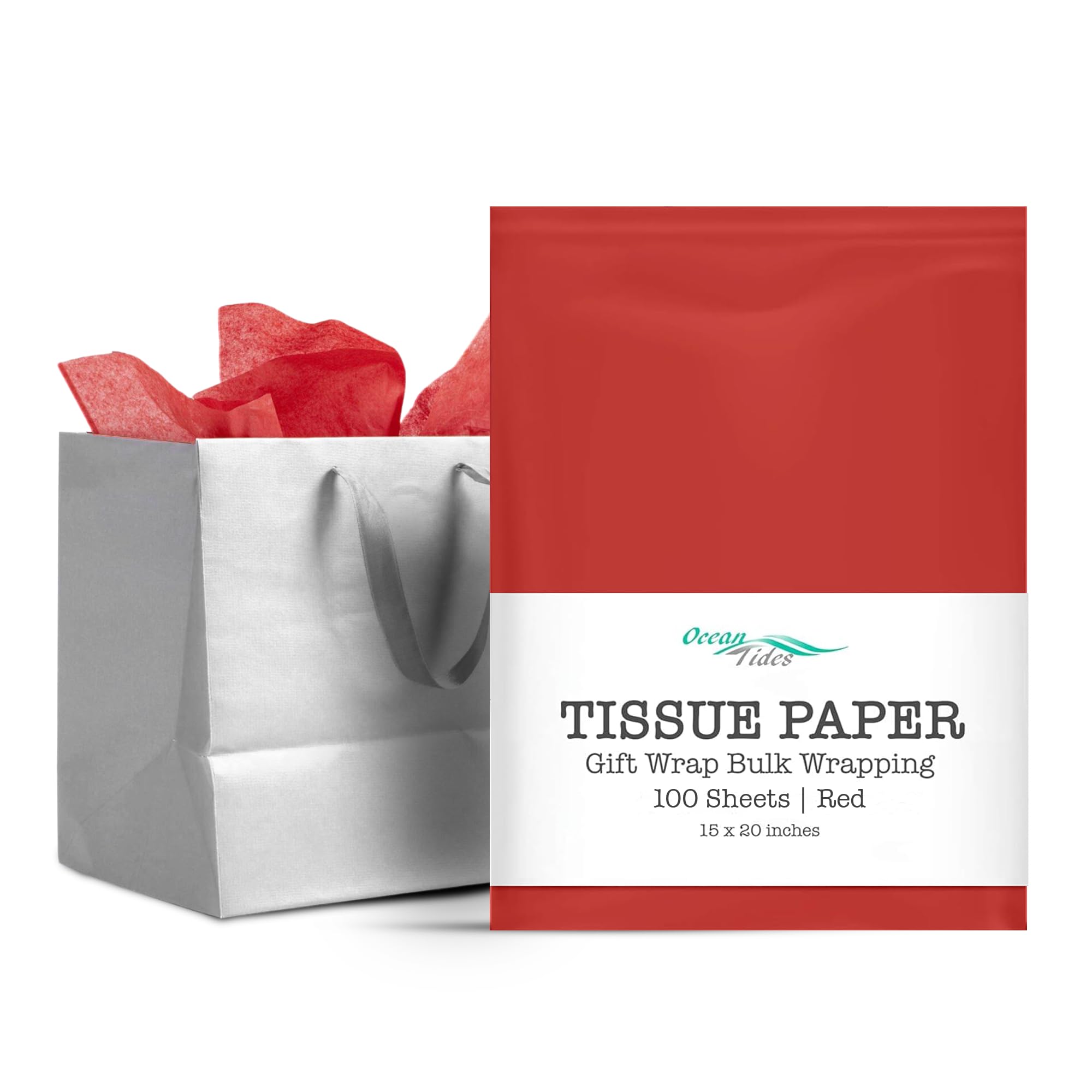 100-Sheet Red Tissue Paper for Gift Bags