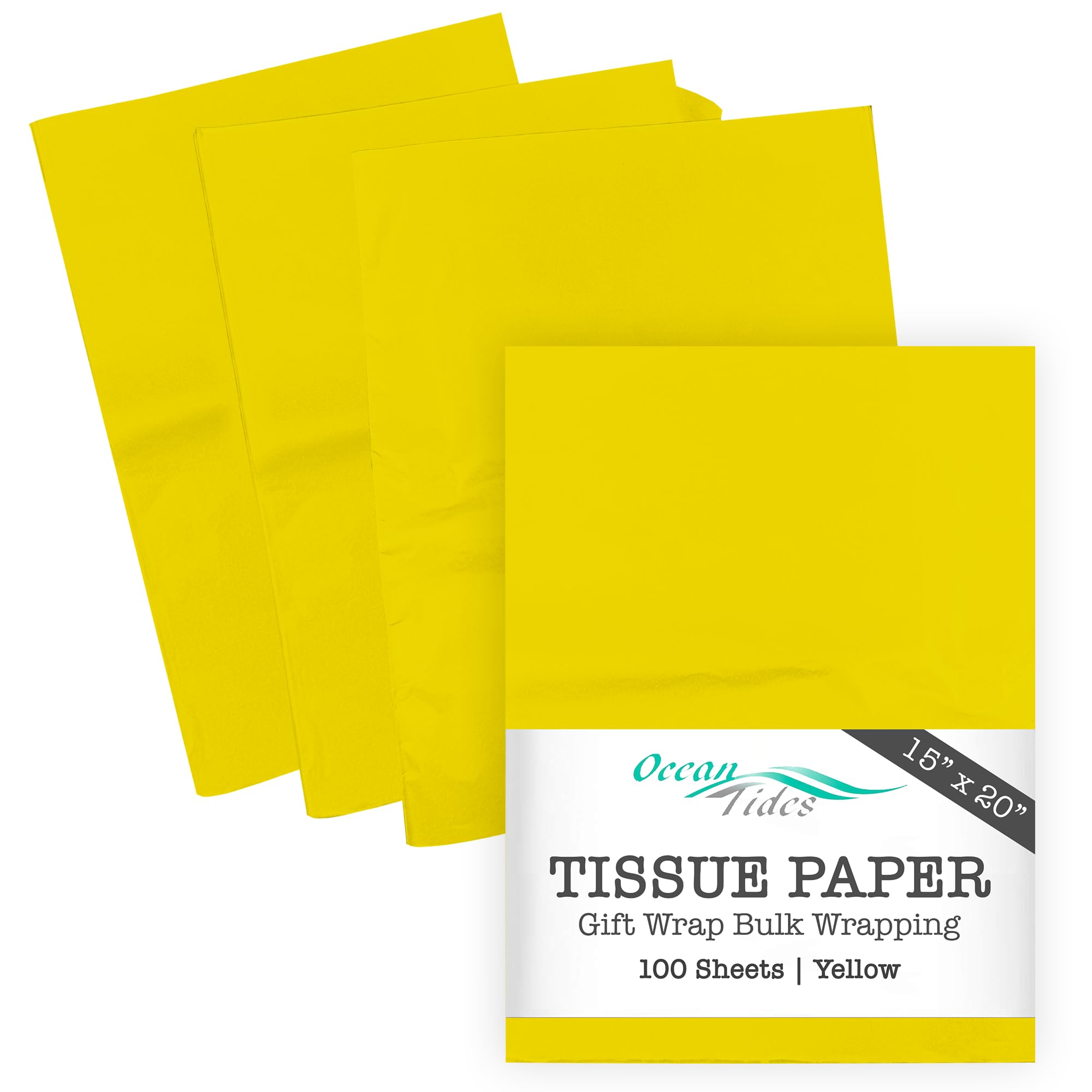 100-Sheet Yellow Gift Tissue Paper Bulk Pack
