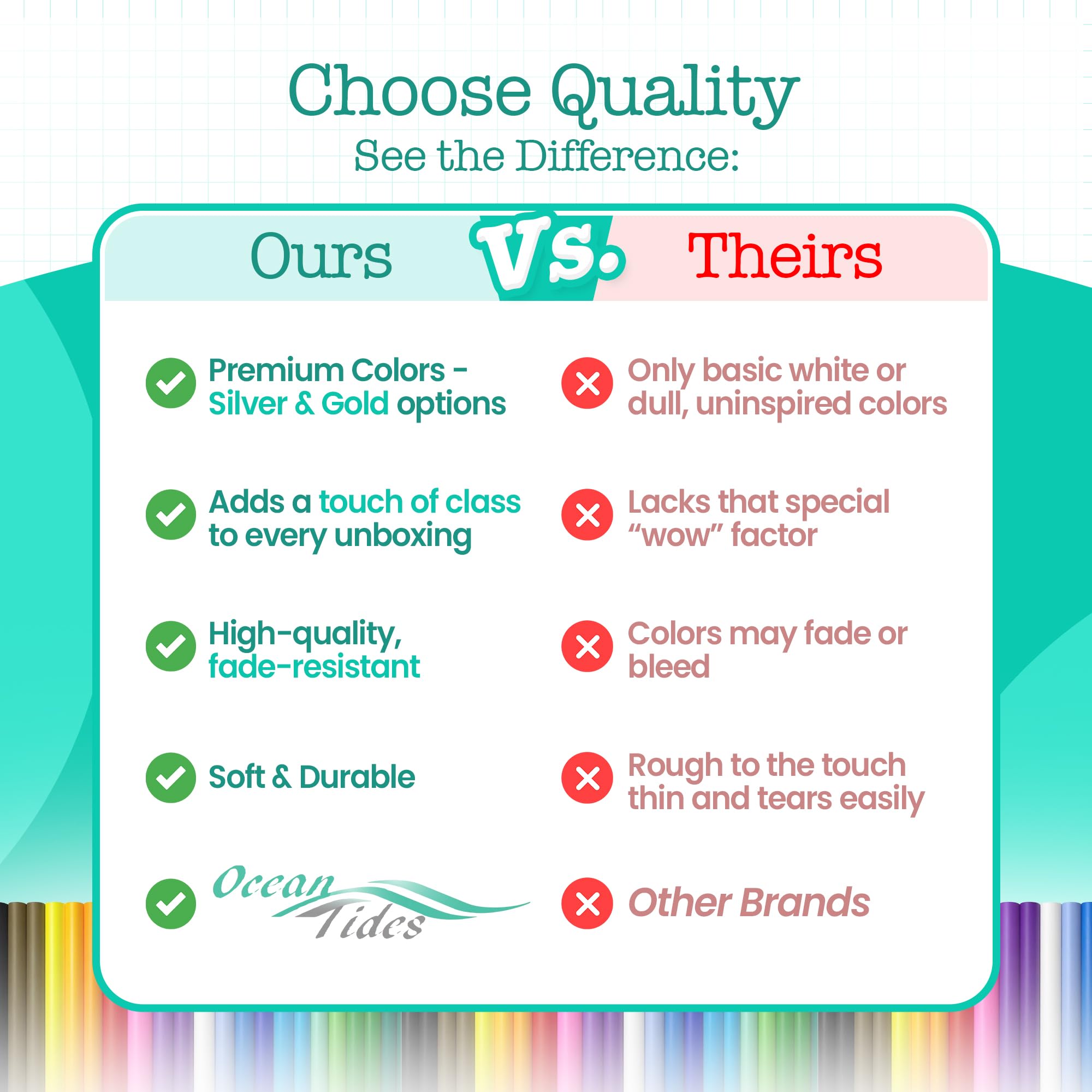 100-Sheet Assorted Gift Tissue Paper Bulk Pack