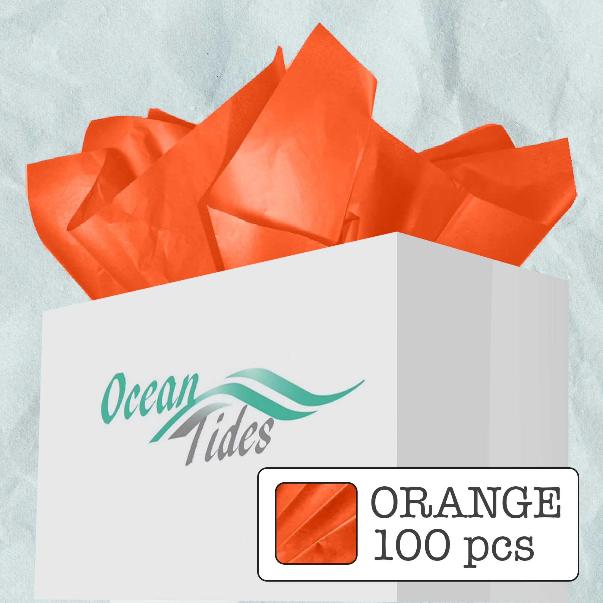 Ocean Tides Gift Wrapping Tissue Paper - Gift Tissue Paper for Birthdays, DIY Crafts, & Christmas - 500 Sheets Bulk Tissue Paper for Gift Bags - Lightweight & Easy to Shape - Orange (15 x 20 inches)