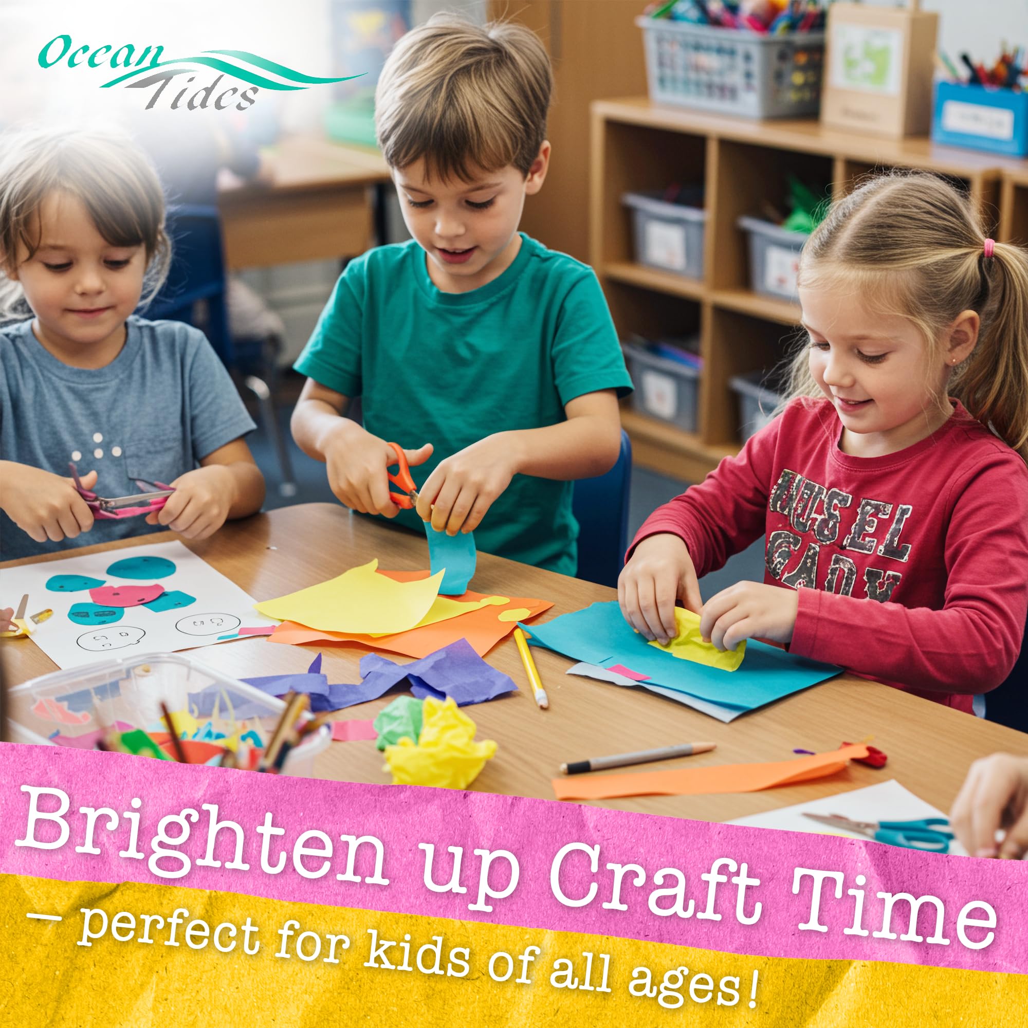 Ocean Tides Gift Wrapping Tissue Paper - Gift Tissue Paper for Birthdays, DIY Crafts, & Christmas - 500 Sheets Bulk Tissue Paper for Gift Bags - Lightweight & Easy to Shape - Orange (15 x 20 inches)