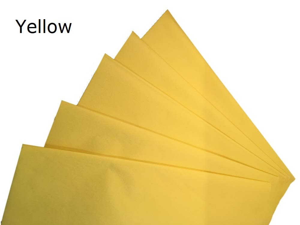 Ocean Tides Gift Wrapping Tissue Paper - Gift Tissue Paper for Birthdays, DIY Crafts, & Christmas - 500 Sheets Bulk Tissue Paper for Gift Bags - Lightweight & Easy to Shape - Yellow (15 x 20 inches)