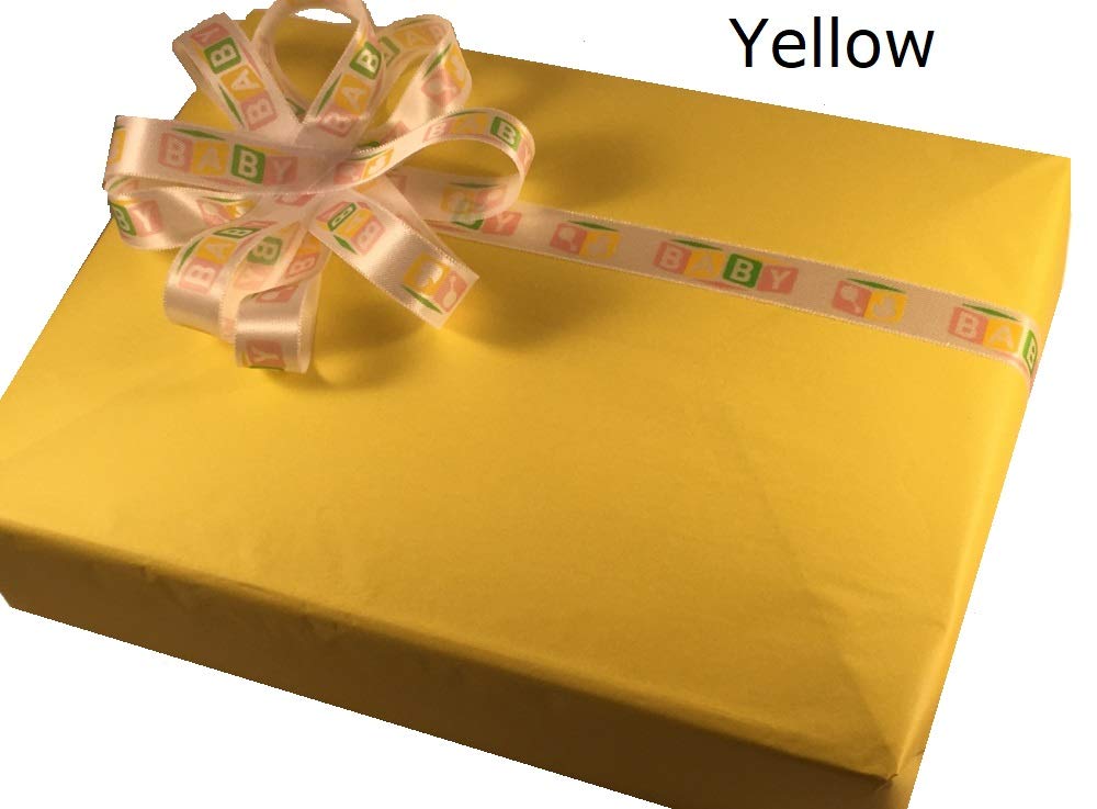 Ocean Tides Gift Wrapping Tissue Paper - Gift Tissue Paper for Birthdays, DIY Crafts, & Christmas - 500 Sheets Bulk Tissue Paper for Gift Bags - Lightweight & Easy to Shape - Yellow (15 x 20 inches)