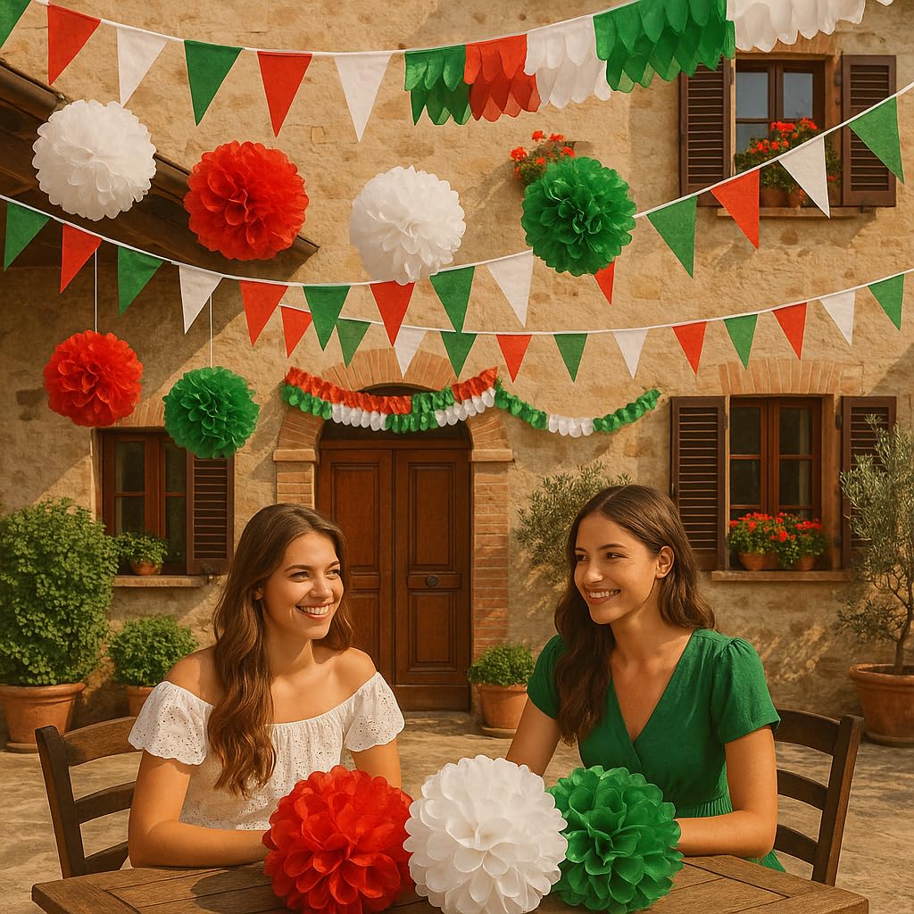 Ocean Tides Gift Wrapping White, Green, & Red Tissue Paper for Gift Bags & Crafts - Christmas Tissue Paper Bulk for Holiday Decorations, Birthdays, & Special Events - 30 Sheets (20 x 26 inches)