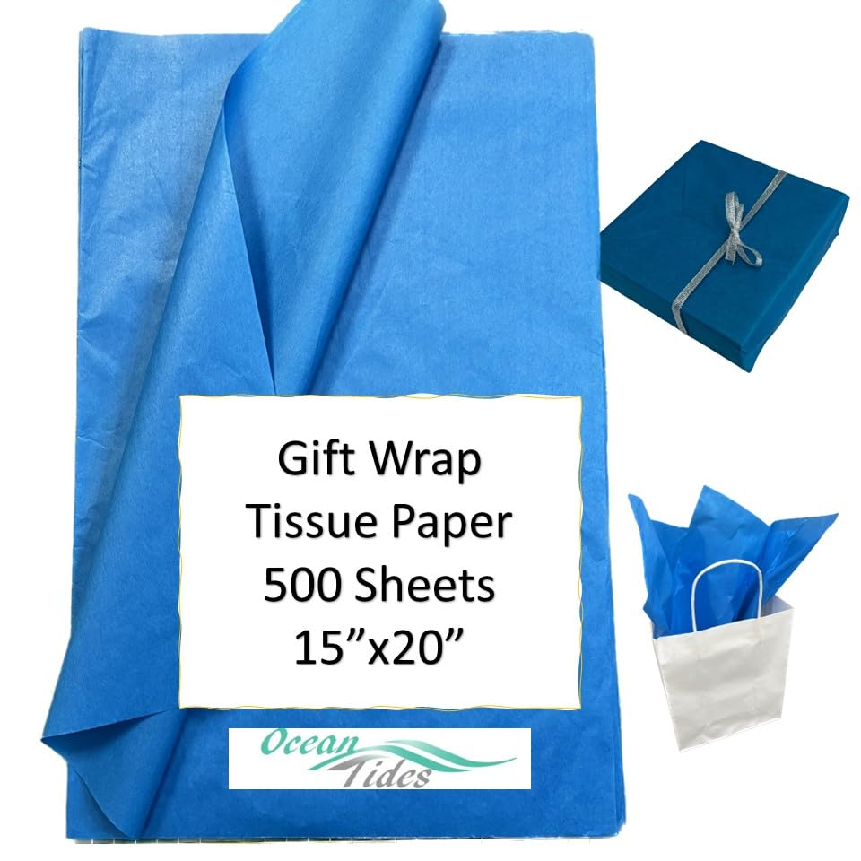 500-Sheet Blue Gift Tissue Paper Bulk Pack