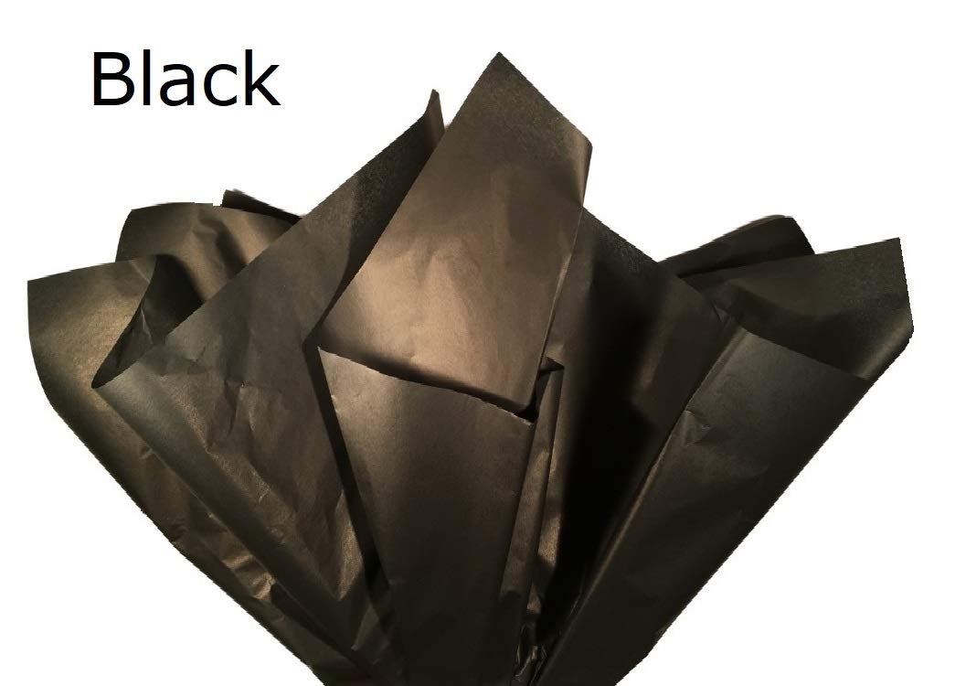 Ocean Tides Gift Wrapping Tissue Paper - Gift Tissue Paper for Birthdays, DIY Crafts, & Christmas - 500 Sheets Bulk Tissue Paper for Gift Bags - Lightweight & Easy to Shape - Black (15 x 20 inches)