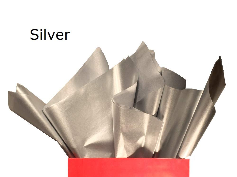 Ocean Tides Gift Wrapping Tissue Paper - Gift Tissue Paper for Birthdays, DIY Crafts, & Christmas - 500 Sheets Bulk Tissue Paper for Gift Bags Lightweight & Easy to Shape - Silver (15 x 20 inches)