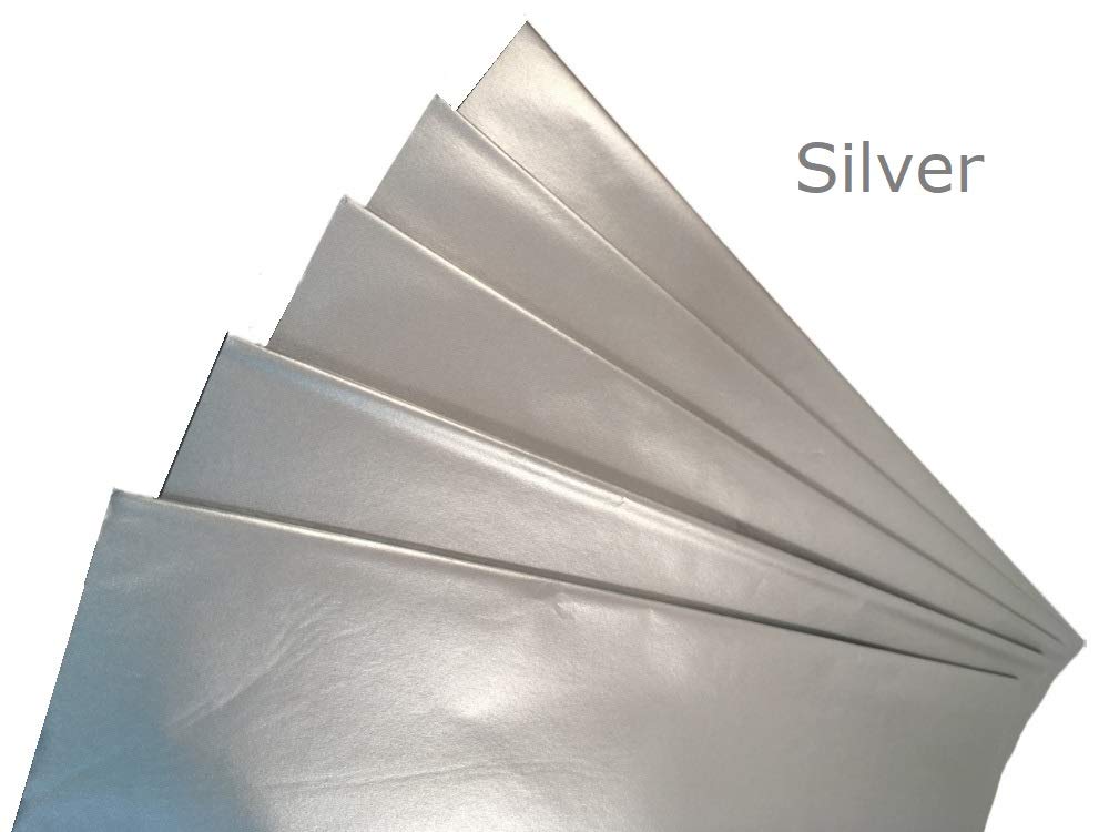 Ocean Tides Gift Wrapping Tissue Paper - Gift Tissue Paper for Birthdays, DIY Crafts, & Christmas - 500 Sheets Bulk Tissue Paper for Gift Bags Lightweight & Easy to Shape - Silver (15 x 20 inches)