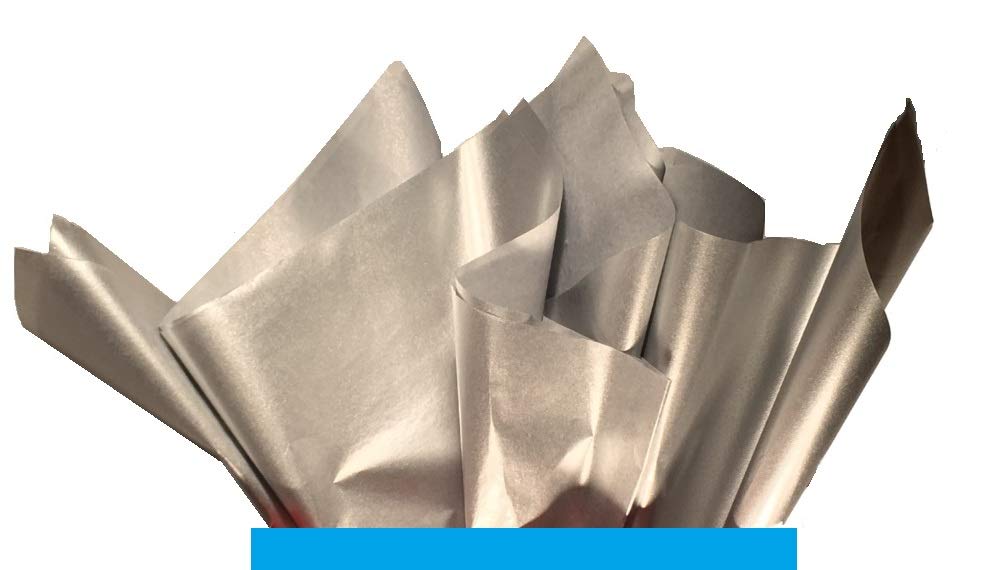 Ocean Tides Gift Wrapping Tissue Paper - Gift Tissue Paper for Birthdays, DIY Crafts, & Christmas - 500 Sheets Bulk Tissue Paper for Gift Bags Lightweight & Easy to Shape - Silver (15 x 20 inches)