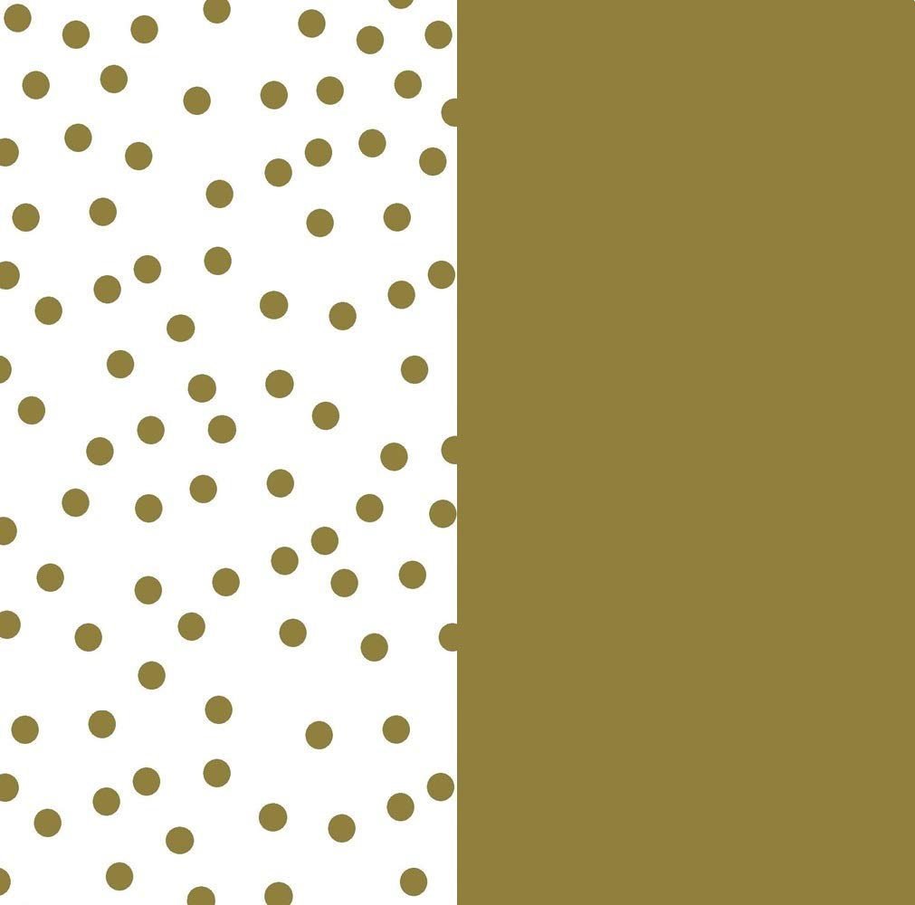 Ocean Tides Gift Wrapping Tissue Paper - Gift Tissue Paper for Birthdays, DIY Crafts, & Christmas - 50 Sheets Bulk Tissue Paper for Gift Bags - Solid Gold & Gold Dots (15 x 20 inches)