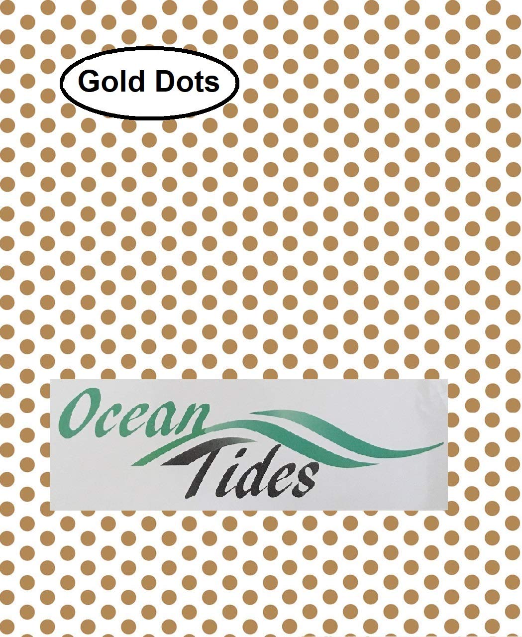 Ocean Tides Gift Wrapping Tissue Paper - Gift Tissue Paper for Birthdays, DIY Crafts, & Christmas - 50 Sheets Bulk Tissue Paper for Gift Bags - Solid Gold & Gold Dots (15 x 20 inches)