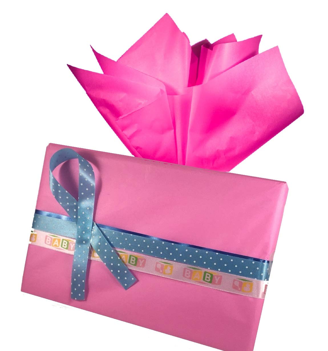 Ocean Tides Gift Wrapping Tissue Paper - Gift Tissue Paper for Birthdays, DIY Crafts, & Christmas - 500 Sheets Bulk Tissue Paper for Gift Bags - Lightweight & Easy to Shape - Pink (15 x 20 inches)
