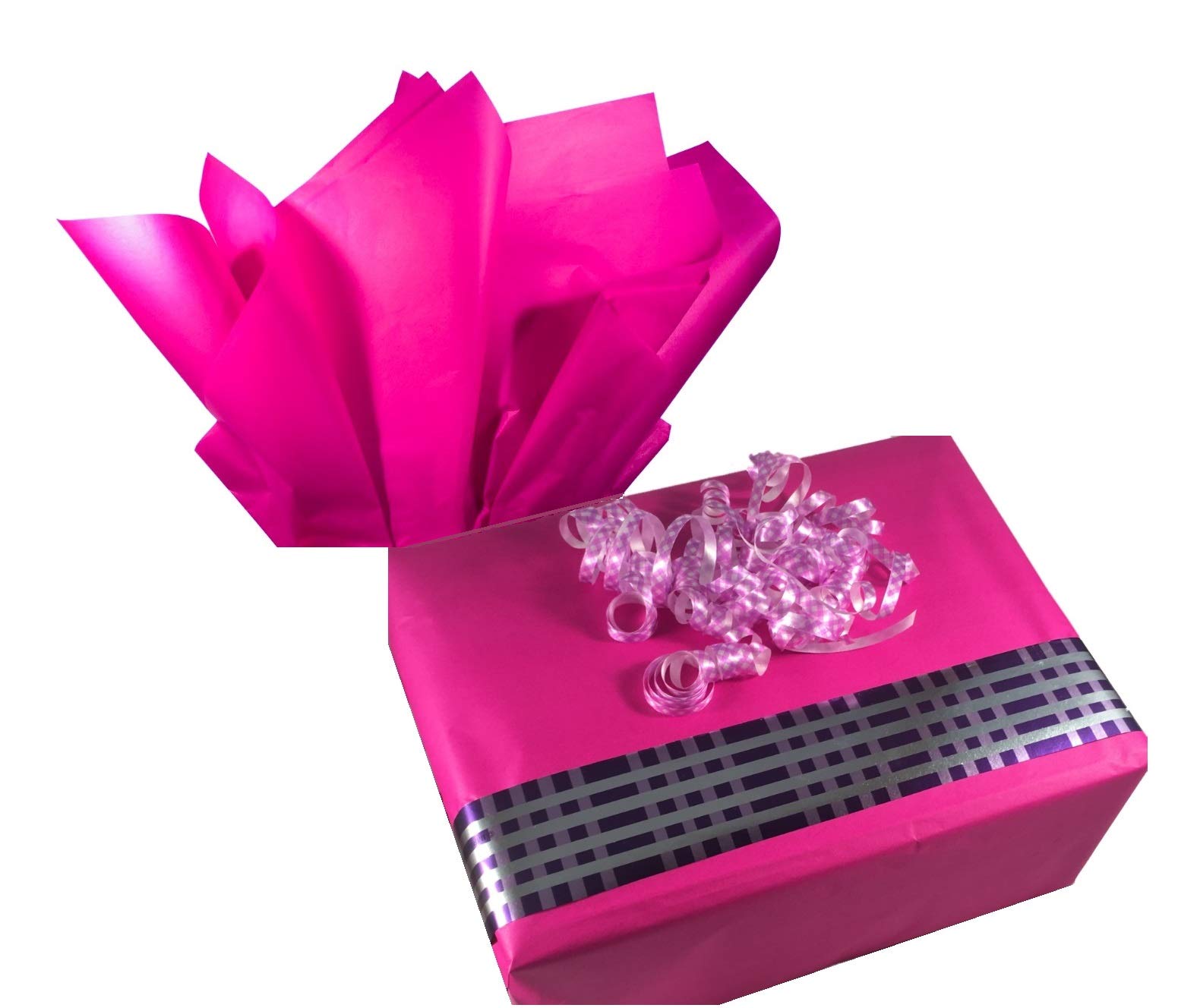 Ocean Tides Gift Wrapping Hot Pink Tissue Paper Bulk - Wrapping Paper for Crafts, Birthdays, Holidays, & Special Event - Colored Tissue Paper for Gift Bags & Decorations - 300 Sheets (15 x 20 inches)