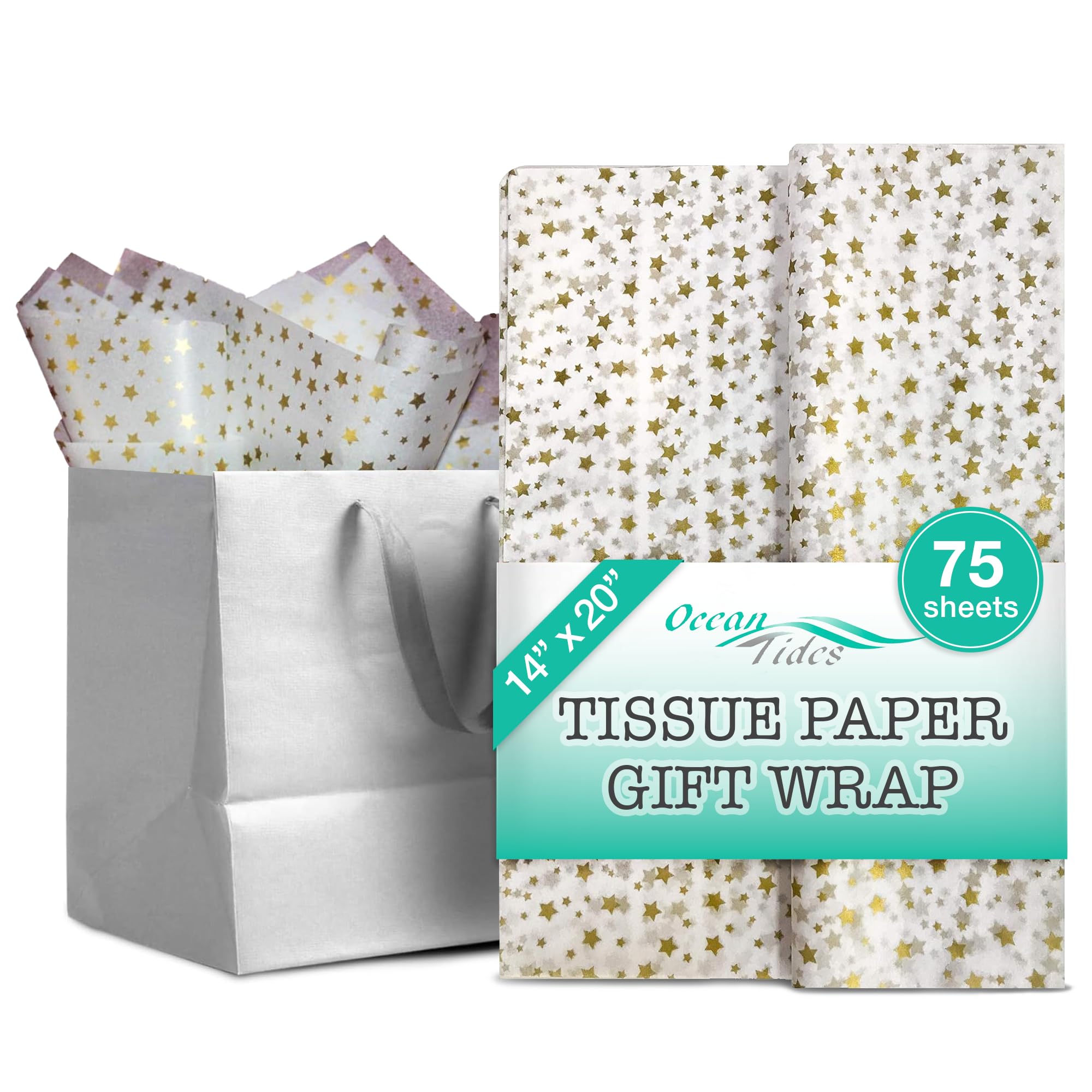 Gold Star Tissue Paper 75-Sheet Bulk Pack