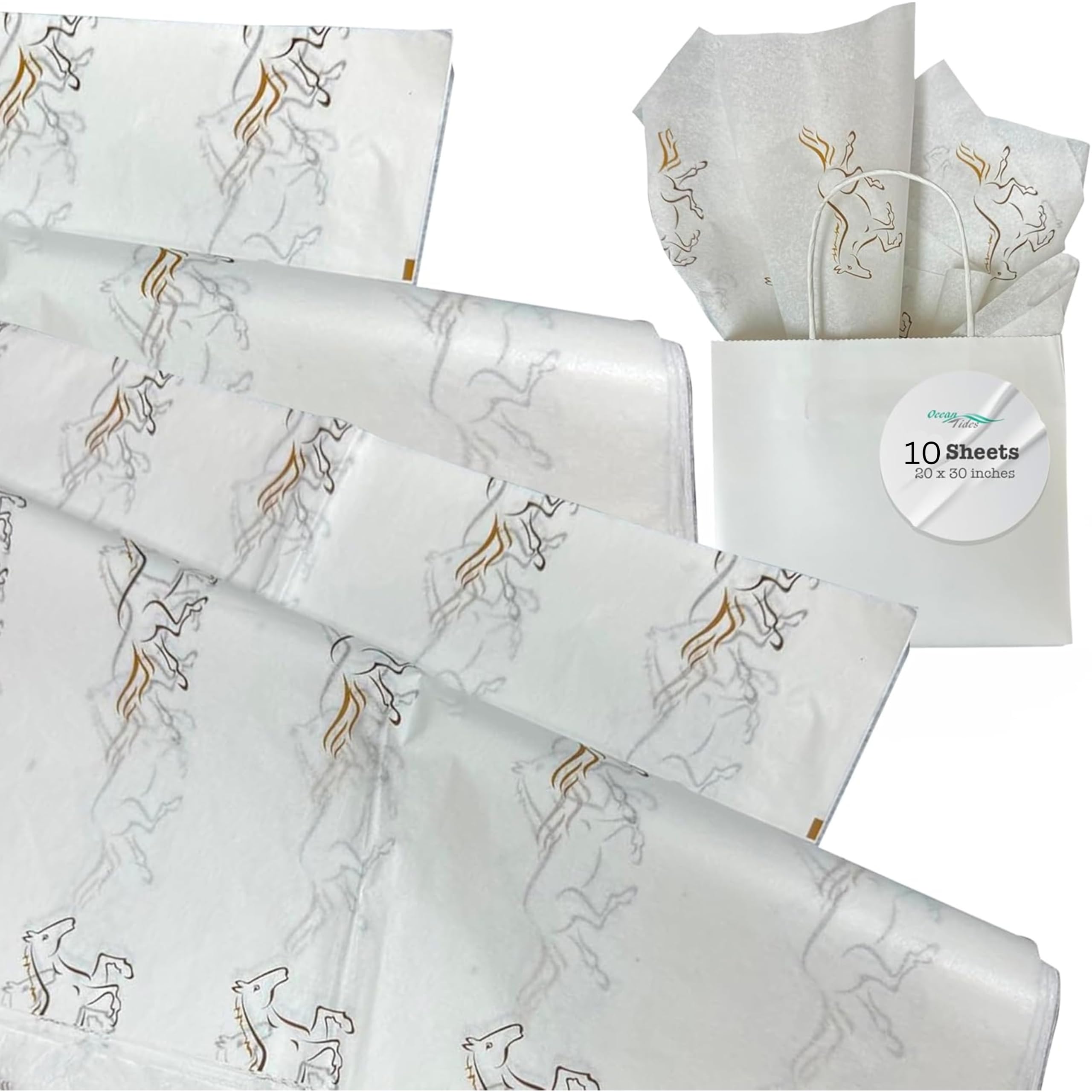 Western Print Tissue Paper 10-Sheet Large Pack
